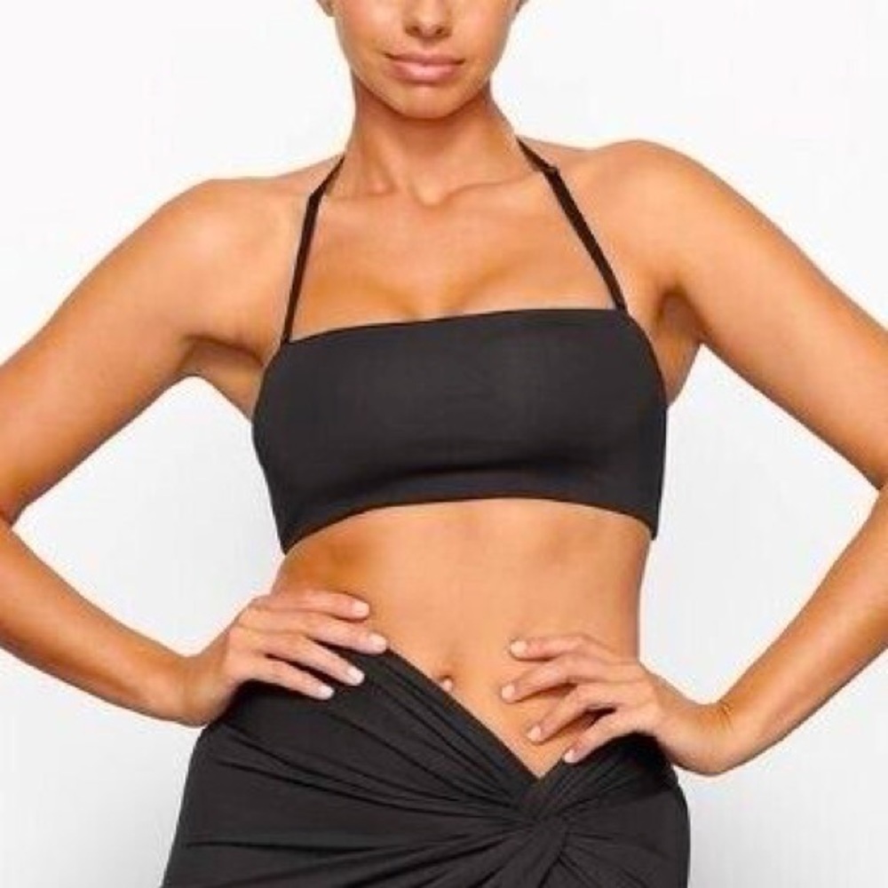 BNWT Skims Recycled Swim Bandeau Bikini Top Onyx L
